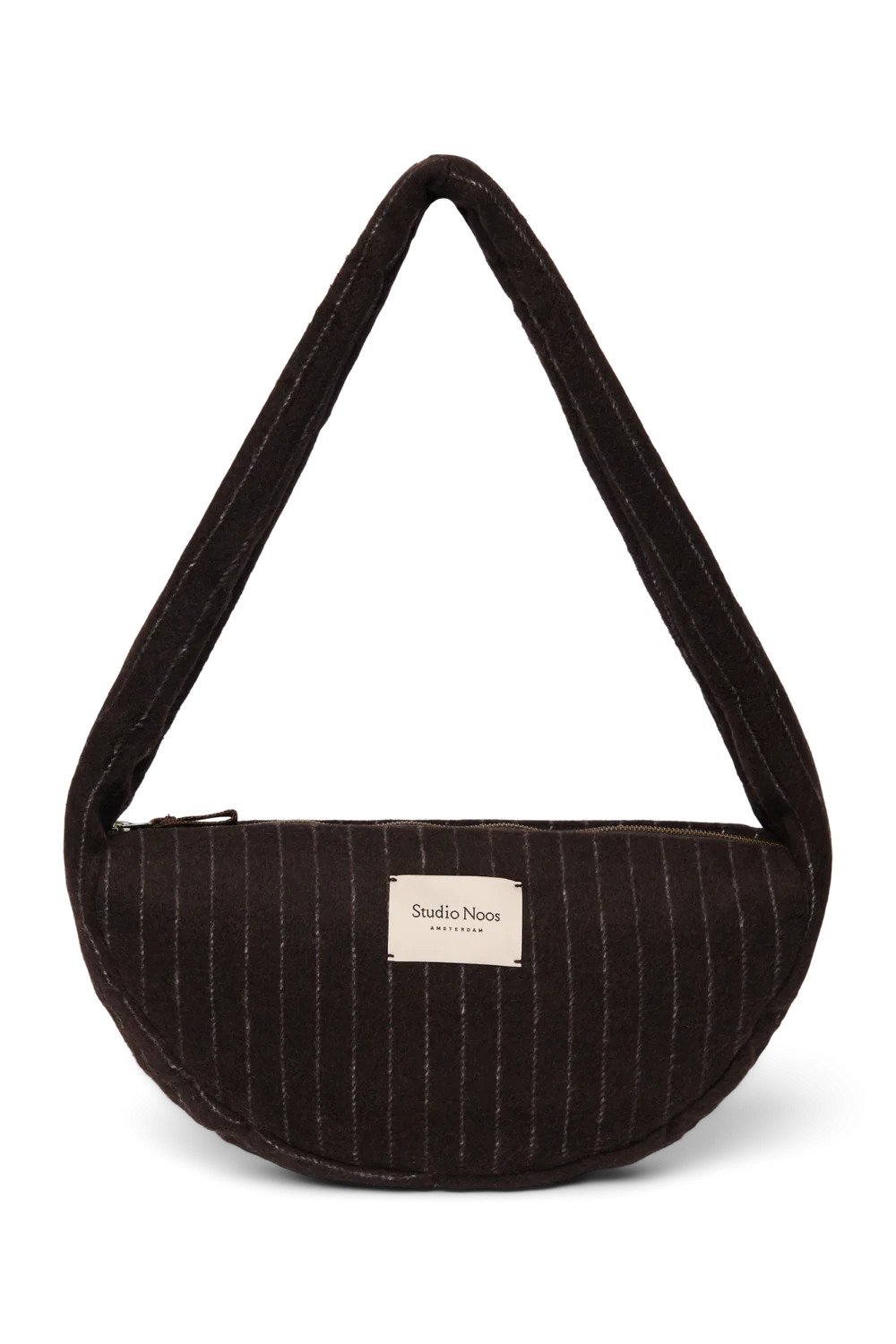 Flannel Chalkstripe Mini Cross Body Bag | Brown