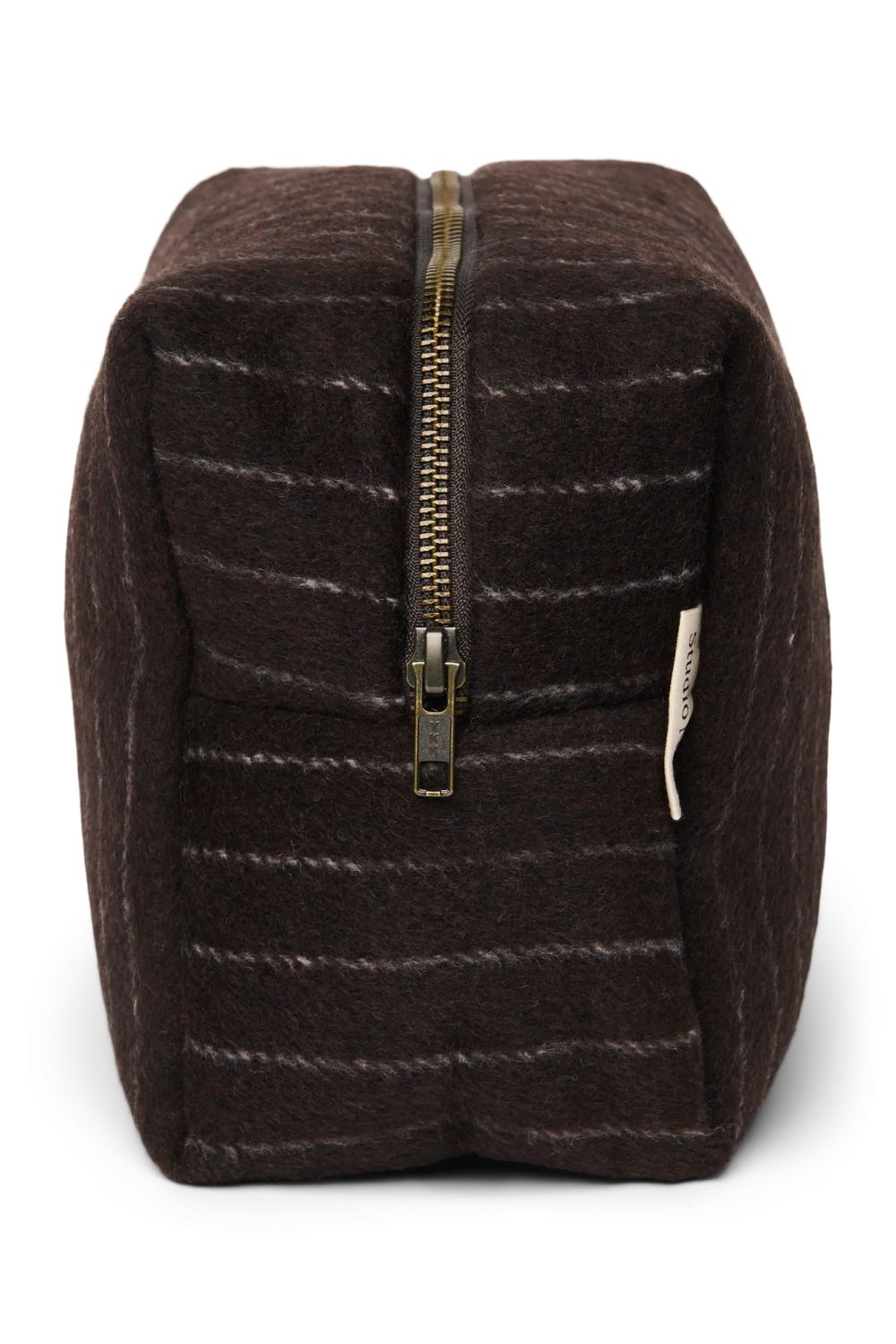 Flannel Chalkstripe Toiletry Bag | Brown