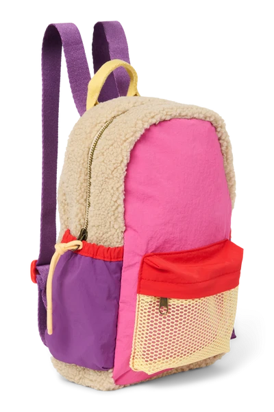 Patchwork Mini Backpack | Bright Pink