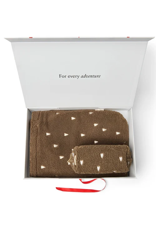 Classic Teddy Gift Set | Brown Hearts