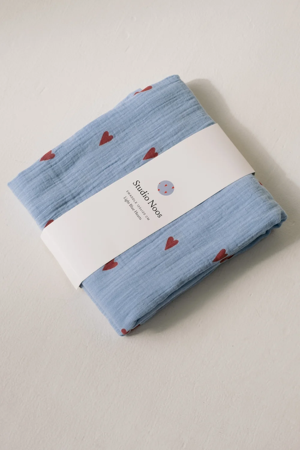Swaddle Print Medium | Light Blue Hearts