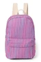 Poplin Striped Midi Backpack | Raspberry