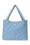 Denim Mom Bag | Light Blue Hearts