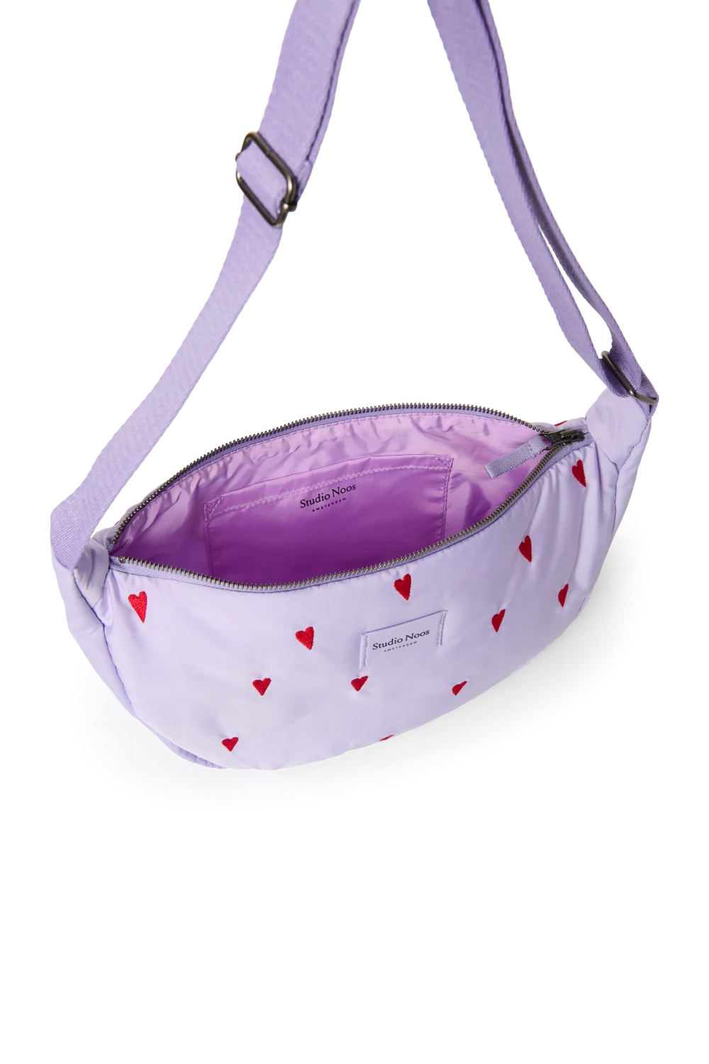 Puffy Adult Fanny Pack | Purple Hearts
