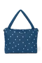 Denim Diaper Bag | Dark Blue White Hearts