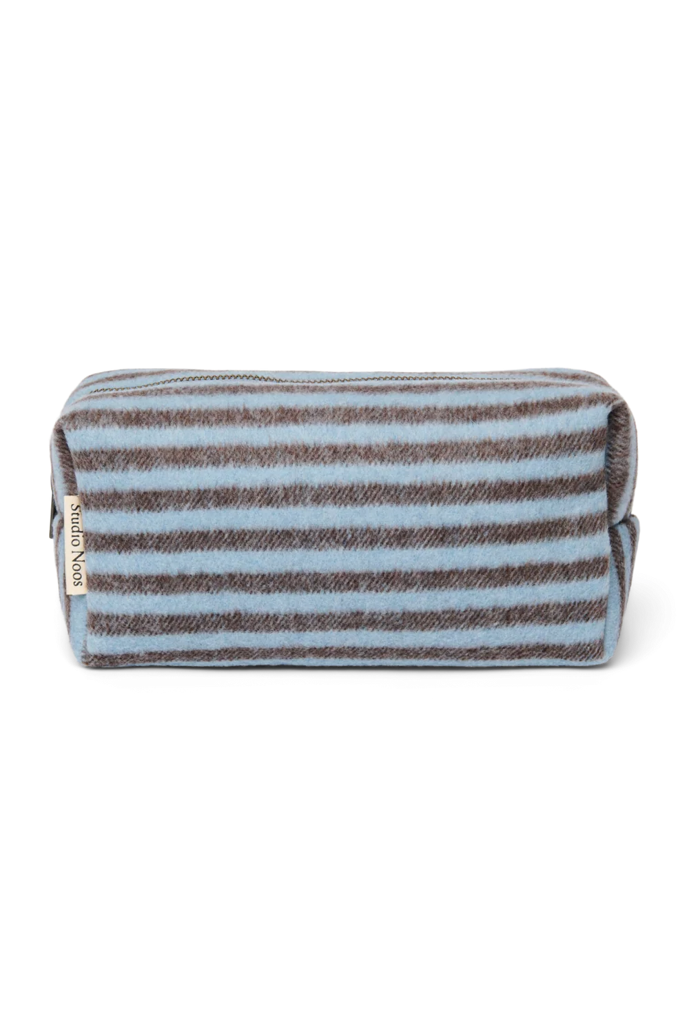 Stripy Wool Pouch | Light Blue / Brown