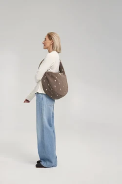 Teddy Cross Body Bag | Brown Hearts