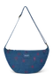 Denim Adult Fanny Pack | Dark Blue Red Hearts