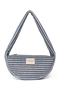 Stripy Wool Mini Cross Body Bag | Light Blue / Brown