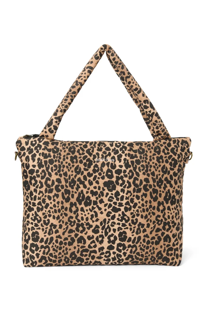 Cotton Diaper Bag | Brown Leopard