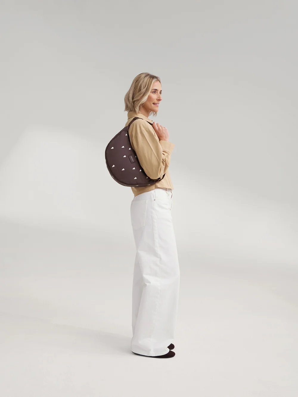 Puffy Adult Fanny Pack | Brown Hearts
