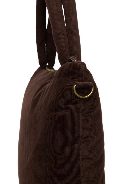 Rib Puffy Diaper Bag | Dark Brown