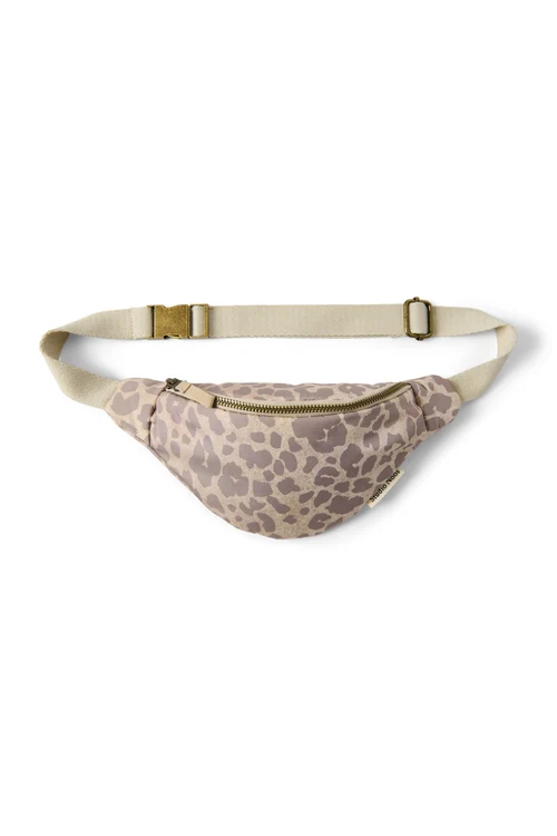 Puffy Mini Fanny Pack | Beige Leopard