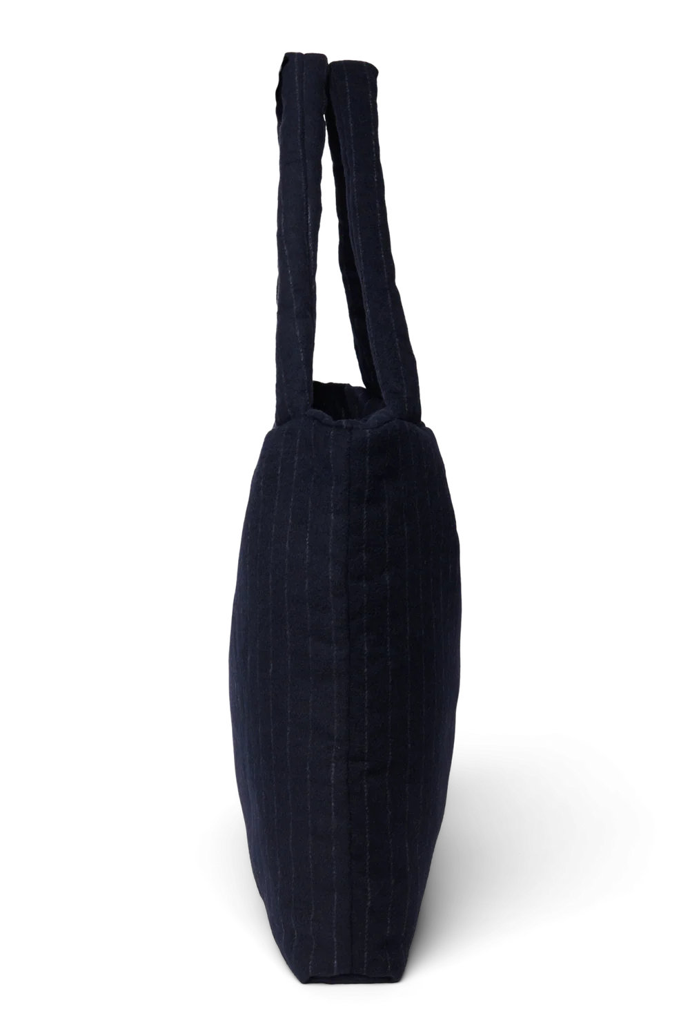 Flannel Chalkstripe Mom Bag | Dark Blue
