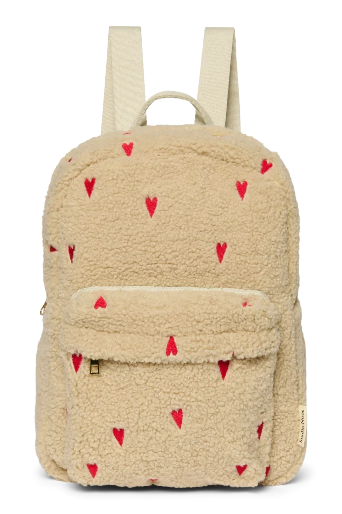 Teddy Midi Backpack | Ecru Hearts