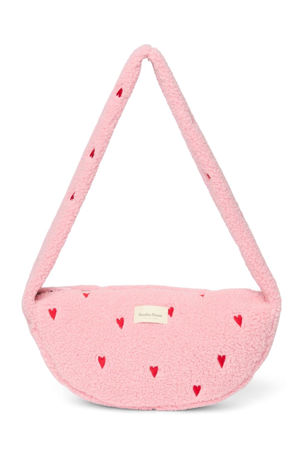 Teddy Mini Cross Body Bag | Light Pink Hearts