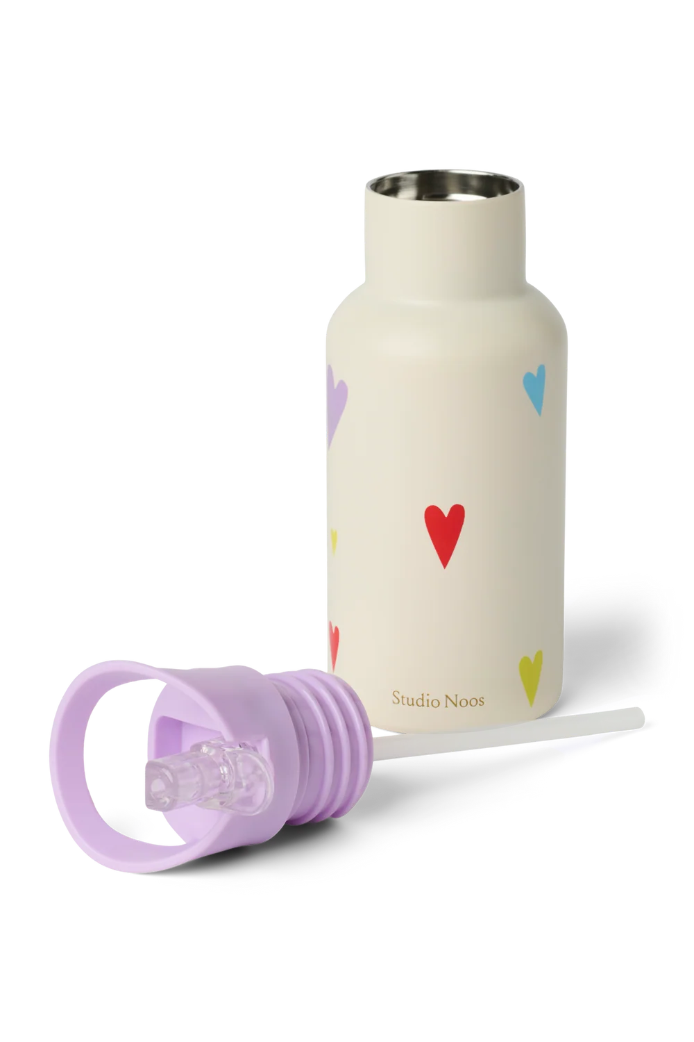 Stainless Steel Bottle 350ML | White Multicolor Hearts