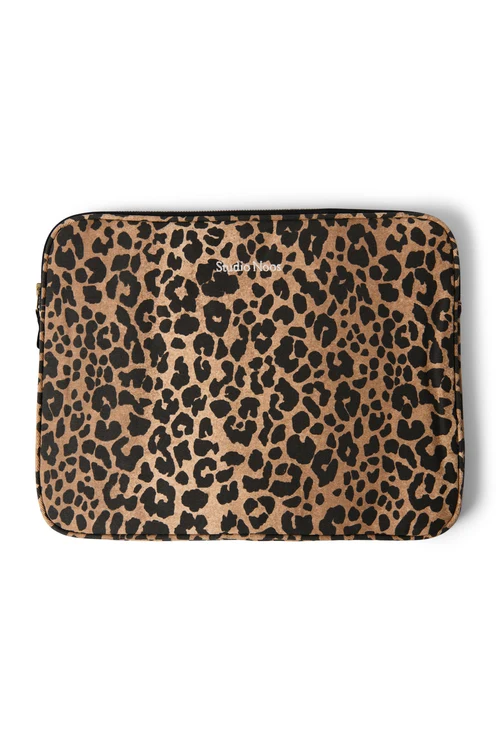 Cotton Laptop Sleeve 15 Inch | Brown Leopard