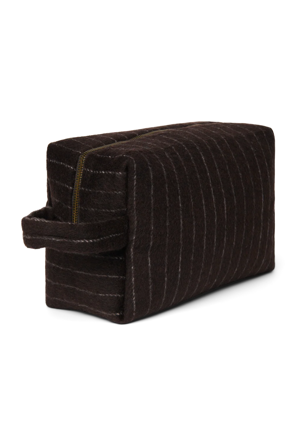 Flannel Chalkstripe Toiletry Bag | Brown