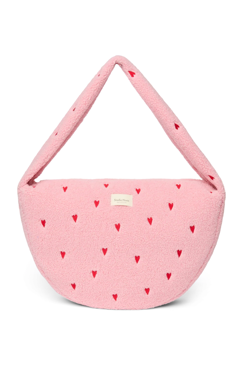 Teddy Cross Body Bag | Light Pink Hearts
