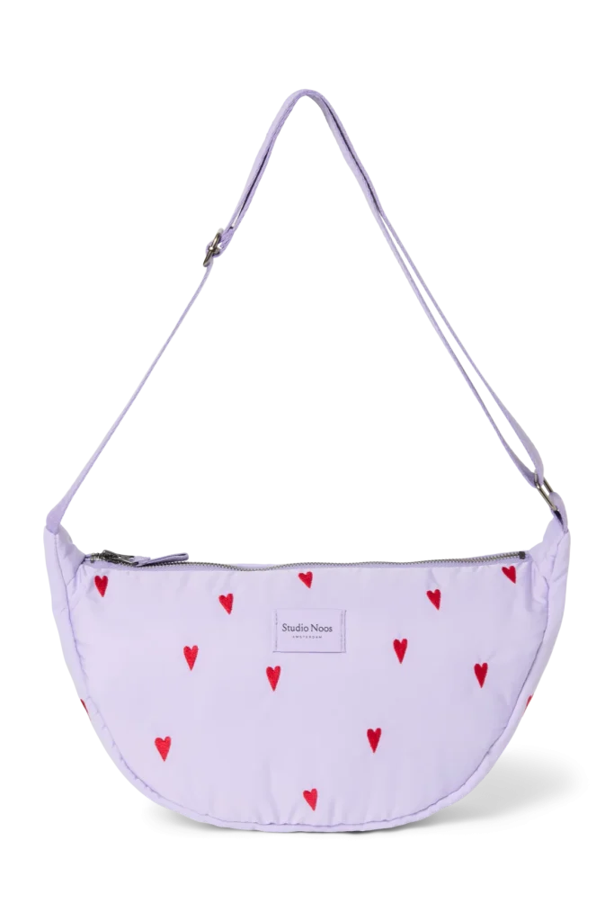 Puffy Adult Fanny Pack | Purple Hearts