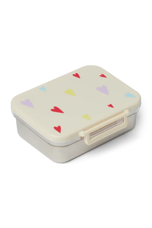 Stainless Steel Lunchbox | White Multicolor Hearts