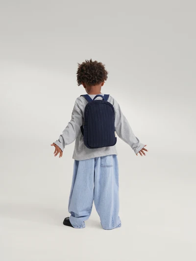 Flannel Chalkstripe Mini Backpack | Dark Blue