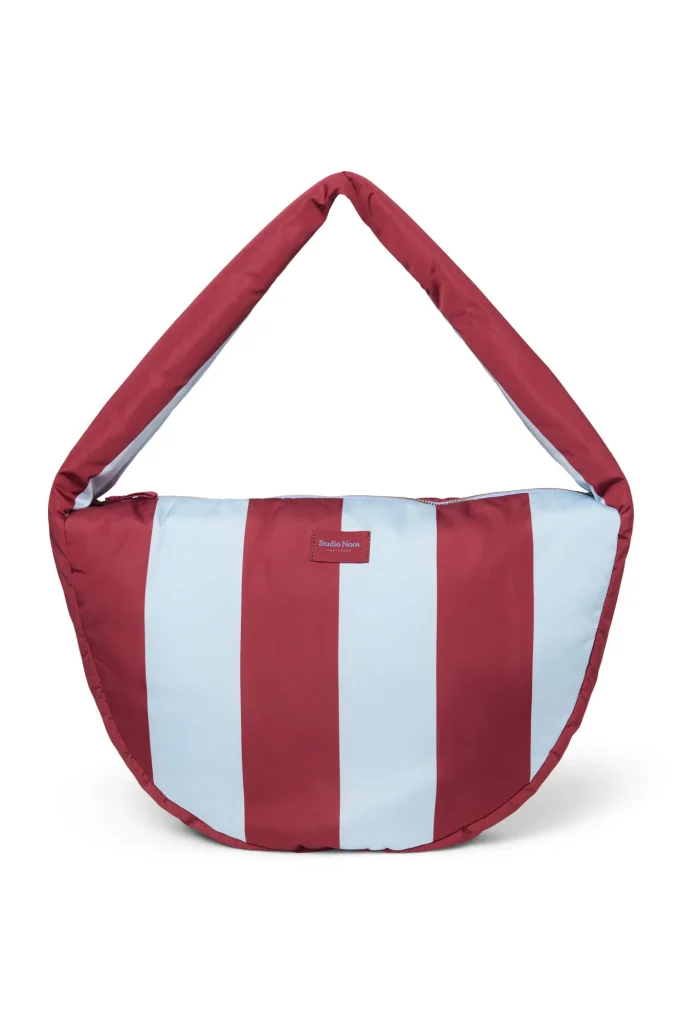 Bold Stripe Cross Body Bag | Bordeaux/Light Blue