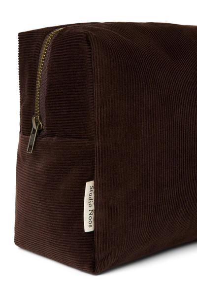 Rib Puffy Toiletry Bag | Dark Brown