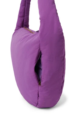 Textured Puffy Cross Body Bag | Purple