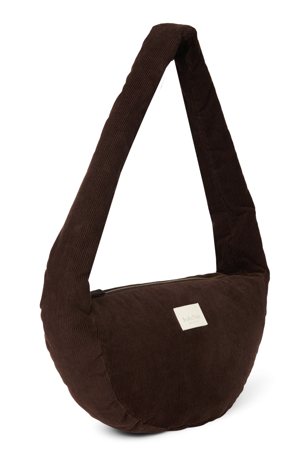 Rib Puffy Mini Cross Body Bag | Dark Brown