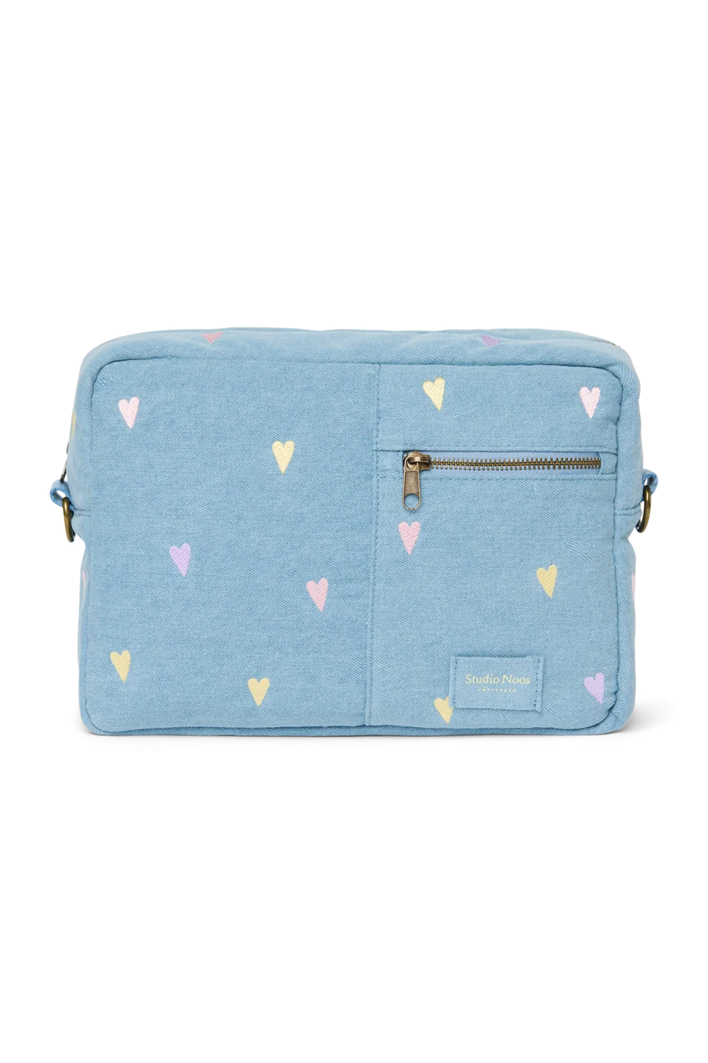 Denim Stroller Organizer | Light Blue Hearts