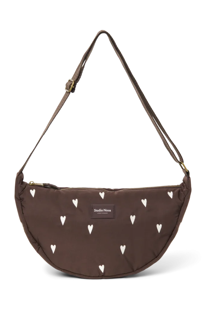 Puffy Adult Fanny Pack | Brown Hearts