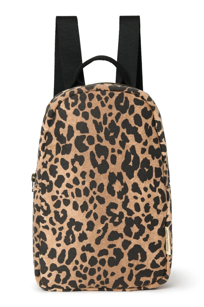 Cotton Mini Backpack | Brown Leopard