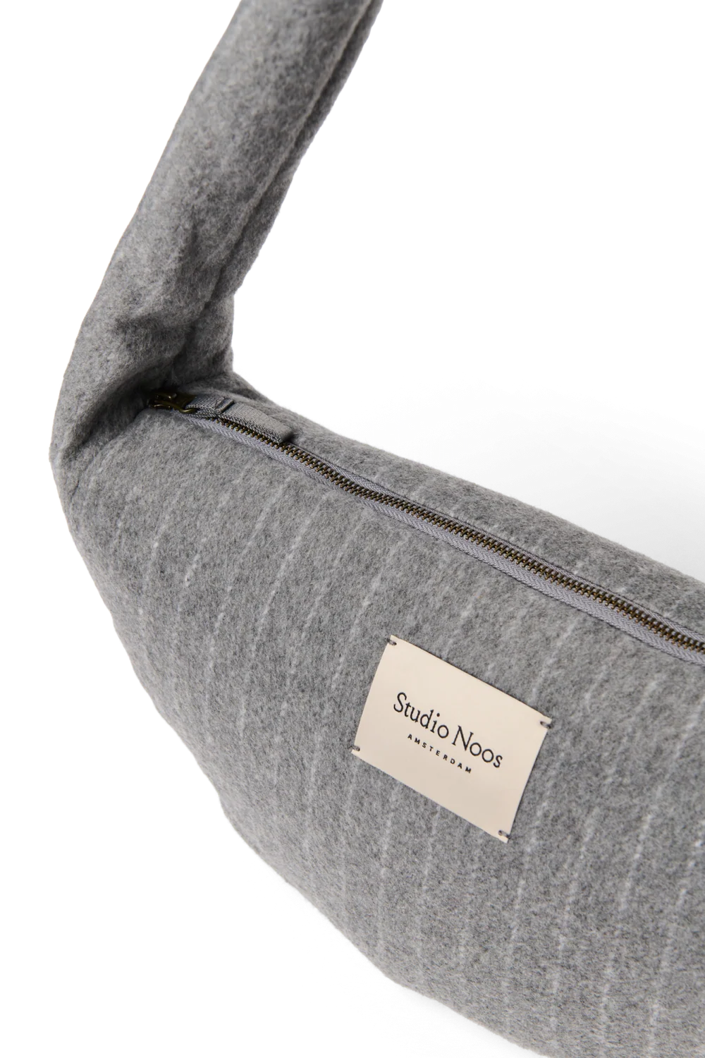 Flannel Chalkstripe Mini Cross Body Bag | Light Grey