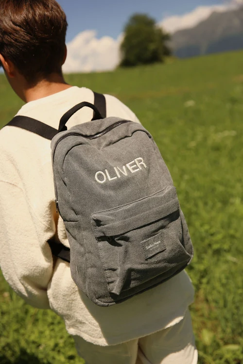 Denim Midi Backpack | Grey