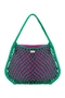 Purple-Green Reversible Insert | Green Macram&eacute; Mom Bag with