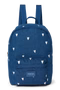Denim Midi Backpack | Dark Blue White Hearts