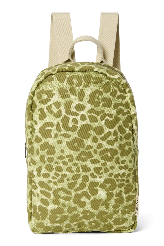 Cotton Mini Backpack | Green Leopard