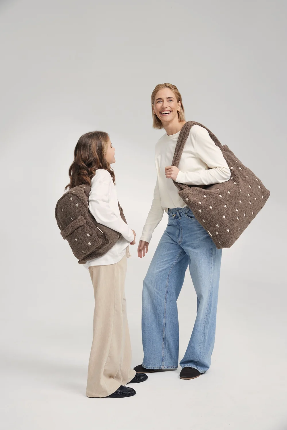 Teddy Mom Bag | Brown Hearts