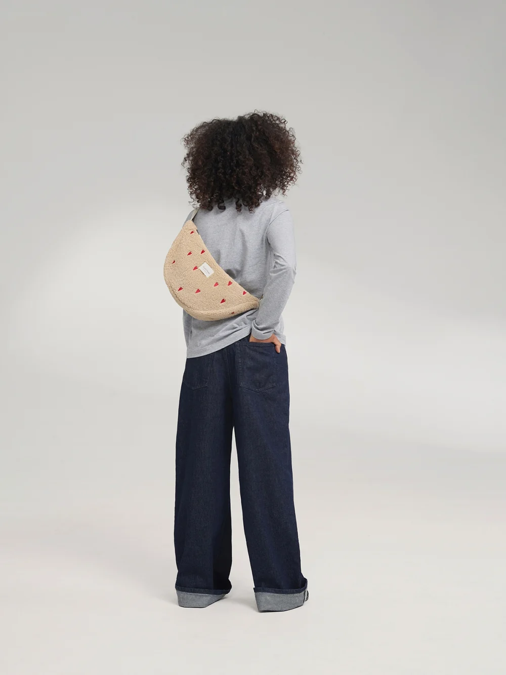 Teddy Adult Fanny Pack | Ecru Hearts