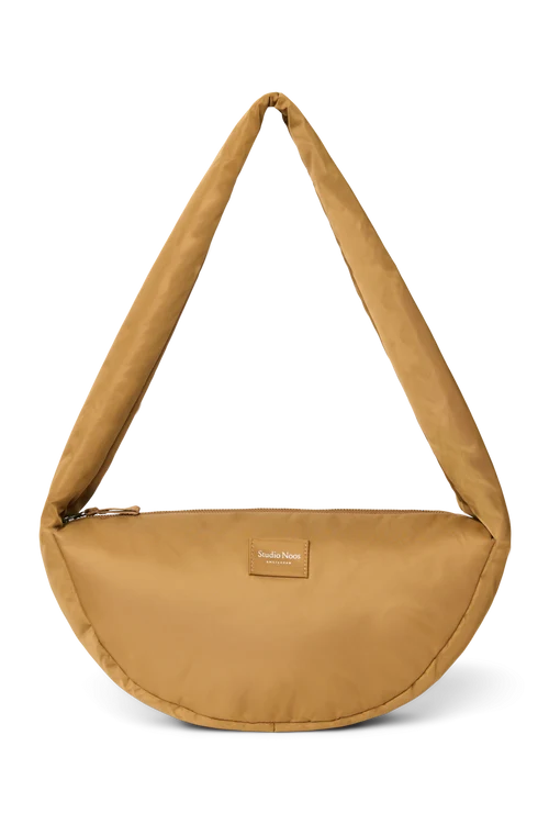 Technical Puffy Mini Cross Body Bag | Brown