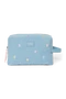 Denim Toiletry Bag | Light Blue Hearts