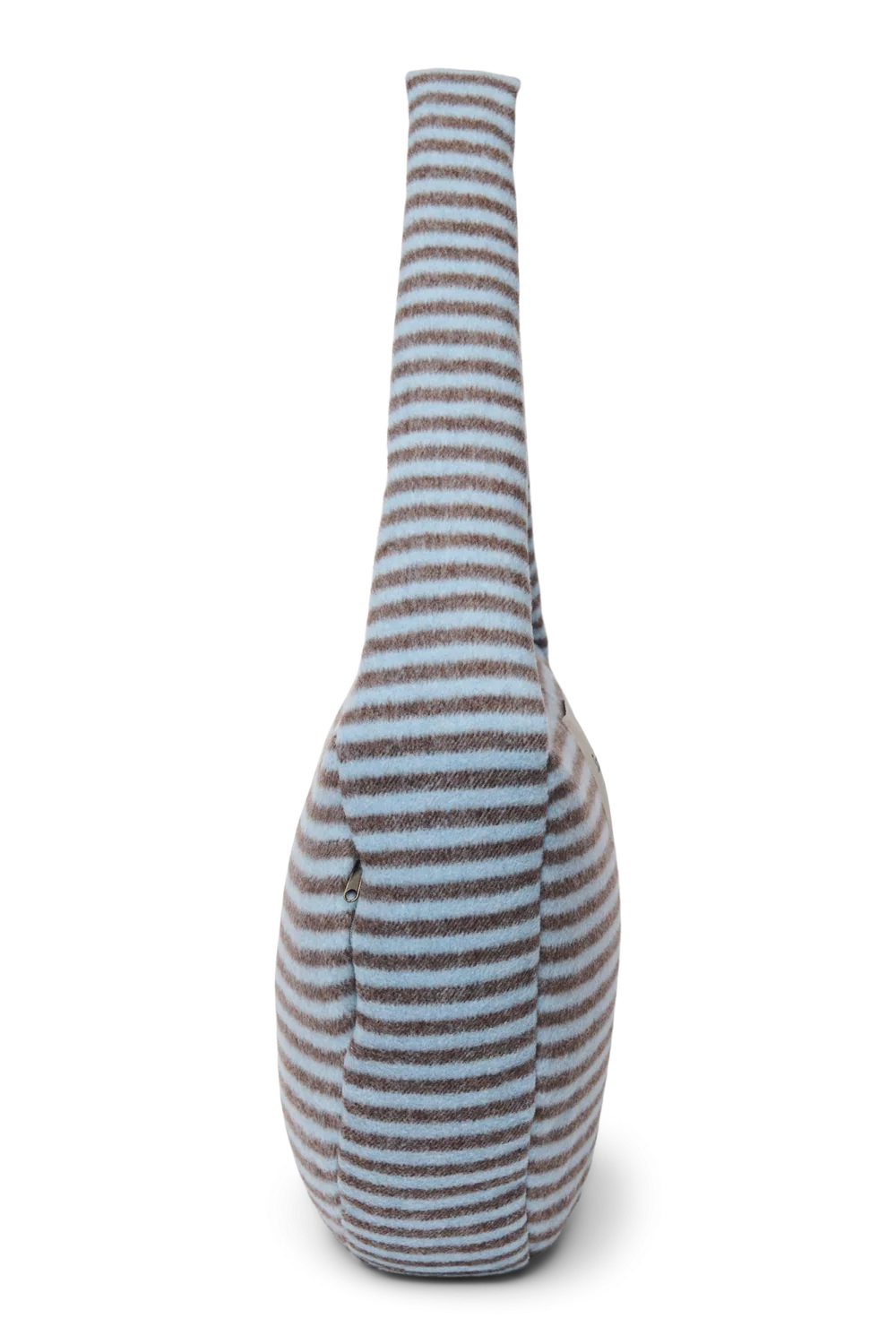 Stripy Wool Cross Body Bag | Light Blue / Brown
