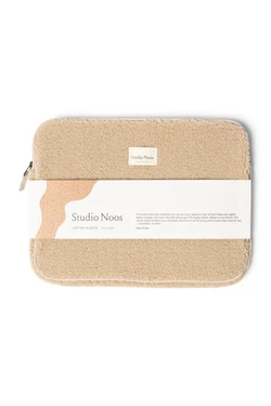 Teddy Laptop Sleeve 15 Inch | Ecru