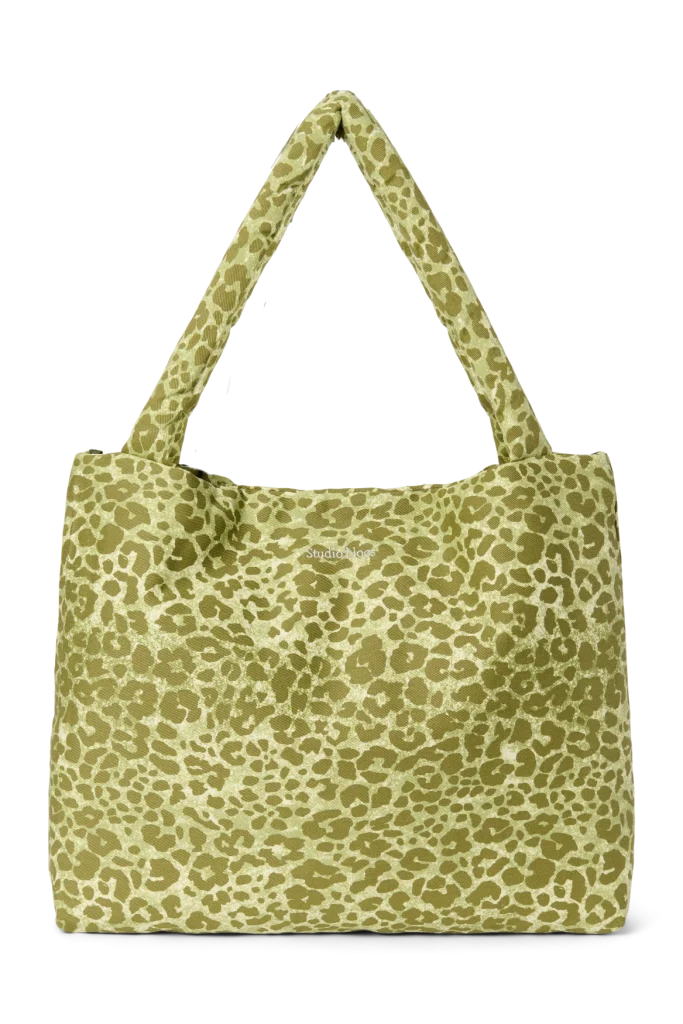 Cotton Mom Bag | Green Leopard
