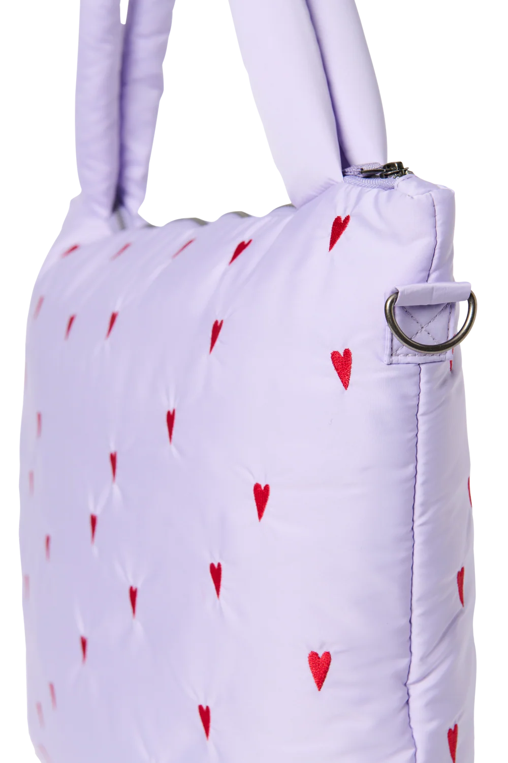 Puffy Diaper Bag | Purple Hearts