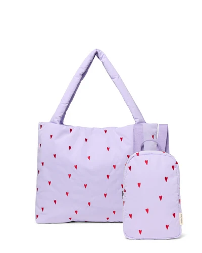 Matching Puffy Gift Set | Purple Hearts