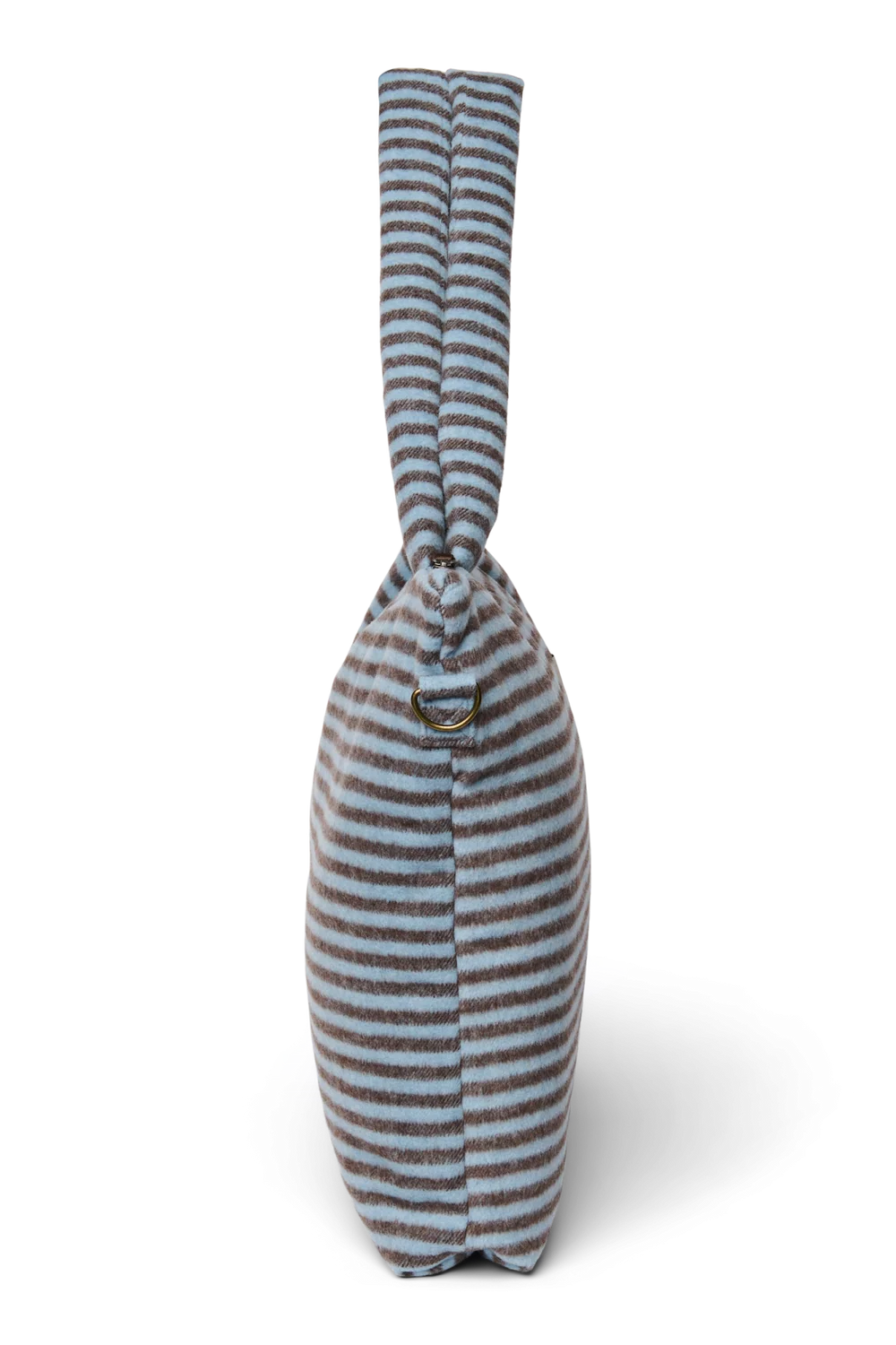 Stripy Wool Diaper Bag | Light Blue / Brown