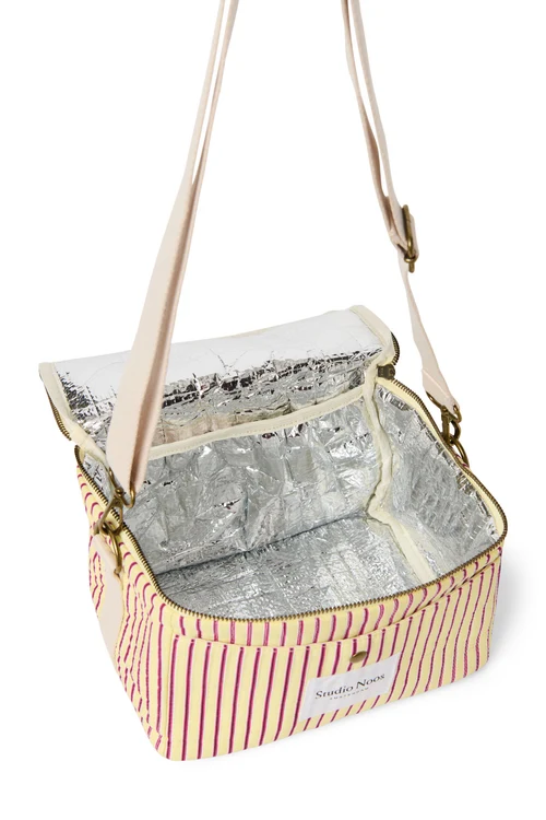 Poplin Striped Cooler Bag | Butter Yellow
